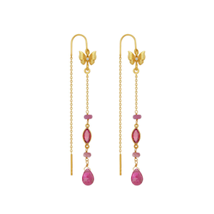 Tourmaline Butterfly Gold Drop Earrings – Transformation & Growth Jewelry – Zen Mindset