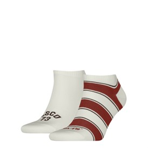 Levi's Rugby Stripe Two Pack Low Cut Socks Off White