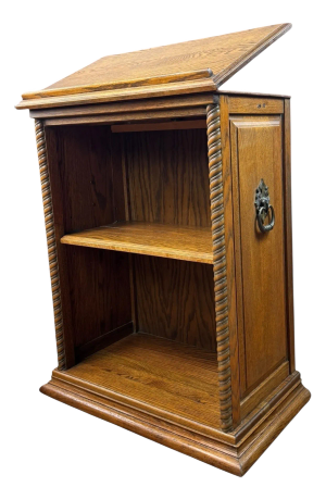 Vintage Oak Book Display Stand Bookcase