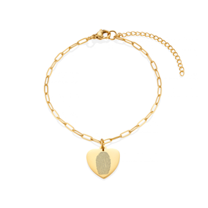 Gold Paperclip Fingerprint Bracelet