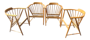 Vintage Whitney Model 1510 Hard Rock Maple Dining Chairs-Set of 4