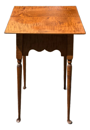 20th Century Reproduction of Antique Tiger Maple Side Table