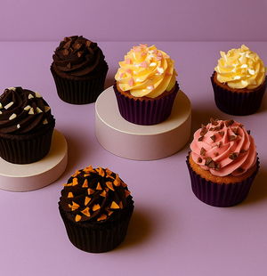 Box Of 6 Chocolate Curl Cupcakes