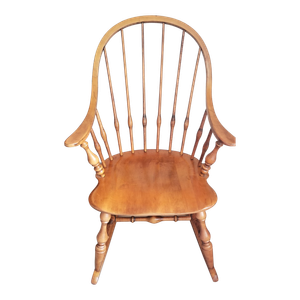 1980s Vintage Ethan Allen Heirloom Maple Rocking Chair