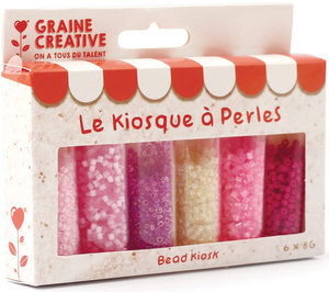 Le kiosque à perles 6 coloris de perles de rocailles 2 mm - Strawberry milkshake