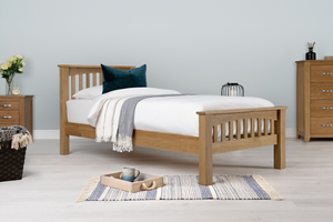 Boston Solid Natural Oak Bed Frame - 3ft Single