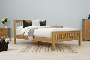 Boston Solid Natural Oak Bed Frame - 6ft Super King