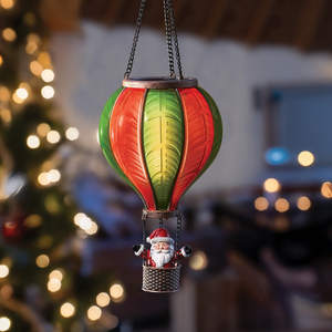 Battery Cool Flame Hanging Santa Balloon Lantern Christmas Light