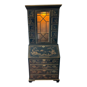 Late 20th Century Chinoiserie Secretary by Drexel Heritage & Desk Chair