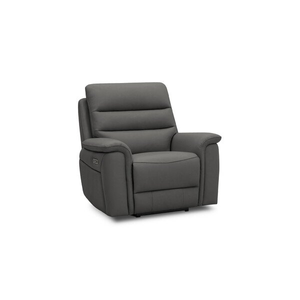 Jarrod Power Recliner Armchair in Elephant Grey Leather