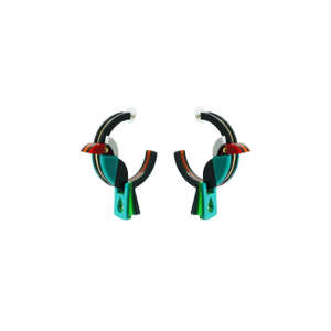 Handmade Acrylic Earring Hoop Toucan