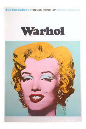 Andy Warhol Vintage 1971 Lithograph Print Tate Gallery London Pop Art Exhibition Poster " Marilyn " 1964