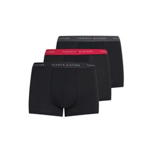 Tommy Hilfiger Mens Three Pack Boxer Trunks Black/Dark Ash/Viv Pink