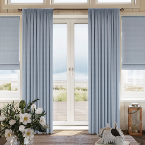 Shima Faux Silk, Sky - Made to Measure Curtains