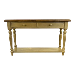 1980s Vintage Arts & Crafts Americana Farmhouse Painted Console Table