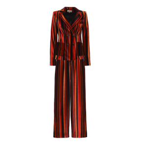 Retro Co-Ord Set – Jacket & Wide-Leg Trousers Burgundy (S)