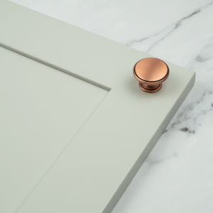 Brushed Antique Copper Kitchen Cabinet Round Flat Top Knob Pull