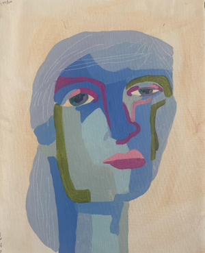 Contemporary Abstract Portrait Painting "The Quiet Resolve, No. 122"