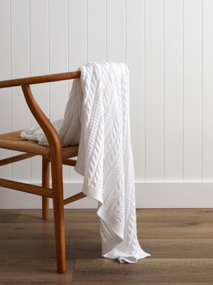 Souvenir Cotton Throw in White