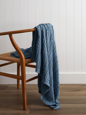 Souvenir Cotton Throw in Blue