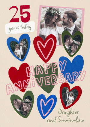 Daughter And Son-In-Law Photo Upload 25th Anniversary Card