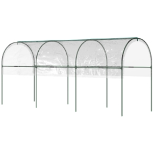 Outsunny Invernadero de jardín para tomates con 4 arcos de acero y cubierta de PVC 4x1,23x1,71 m Verde