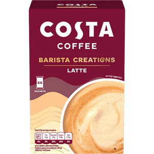 COSTA COFFEE Barista Creations Instant Coffee Sachets Latte 17 g Pack of 6