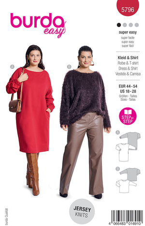 Patron de robe et T-shirt - Burda 5796