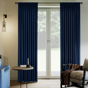 Shima Faux Silk, Indigo - Made to Measure Curtains