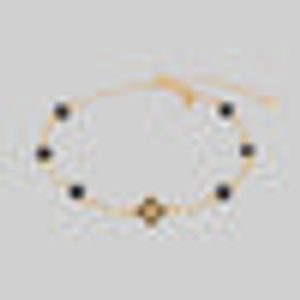 ANNIE. Tudor Crest Black Enamel Bracelet - Gold