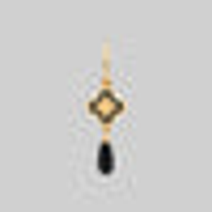 ANNIE. Tudor Crest Black Enamel Hoop Earrings - Gold