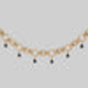 CELIA. Black Agate Droplet Chain Collar - Gold