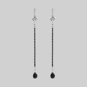 CLARA. Dazzle Chain & Agate Drop Earrings - Silver - Silver