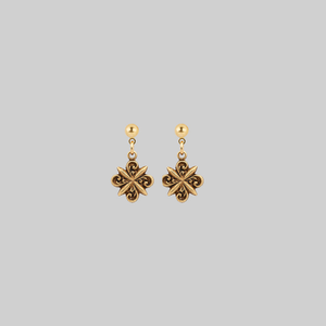 CLEMENTINE. Floral Twirl Earrings - Gold - Gold