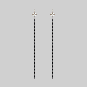 CLOVER. Dazzle Chain Drop Earrings - Silver - Silver
