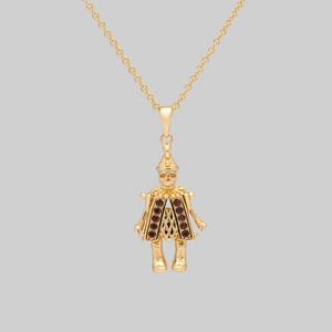HARLIE. Garnet Clown Necklace - Gold - Gold