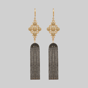 FIFI. Dazzle Chain Chandelier Earrings - Gold