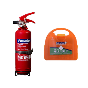 FireShield 1kg ABC Dry Powder Fire Extinguisher with Van & Truck First Aid Kit
