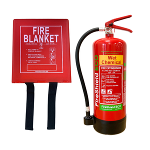 FireShield 6ltr ECO Wet Chemical Fire Extinguisher & 1.0m x 1.0m Hard Case Fire Blanket