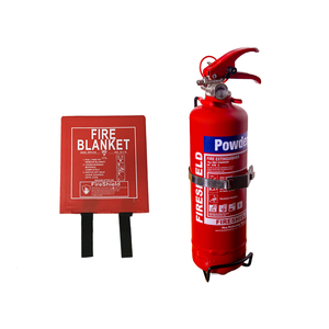 FireShield 1kg Dry Powder Fire Extinguisher & 1.0m x 1.0m Hard Case Fire Blanket