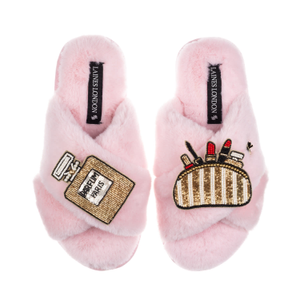 Classic Laines Slippers With Beauty Bag & Perfume Brooches - Pink (M)