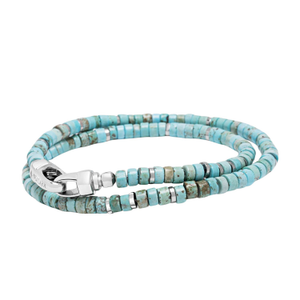 Turquoise Heishi Wrap Bracelet (L)