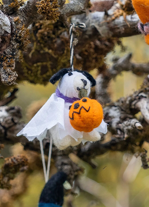 Ghost Dog Halloween Felt Decoration