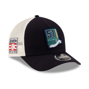 Seattle Mariners MLB Ichiro Hall Of Fame Navy 9FORTY M-Crown A-Frame Trucker Adjustable Cap