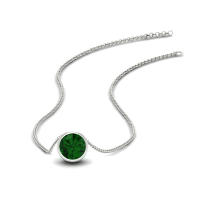 One Carat Round Bezel Solitaire Pendant