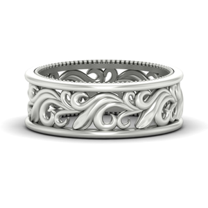 Antique Mens Wide Filigree Band