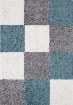 Myshaggy Geometric Duck Egg Blue Rug