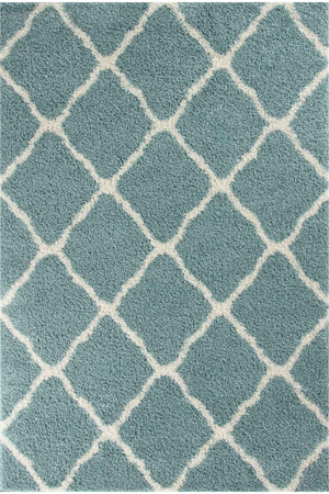 Moroccan Duck Egg Blue Shaggy Rug | 750