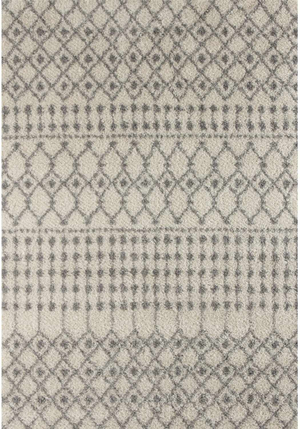 Moroccan Ivory Grey Shaggy Rug | 1000