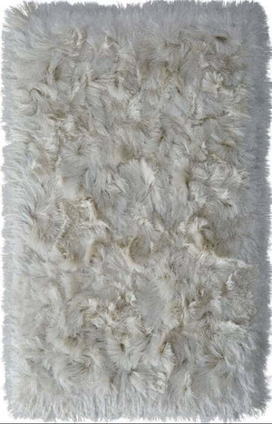 Glamour Shaggy Cream Rug Plain Design